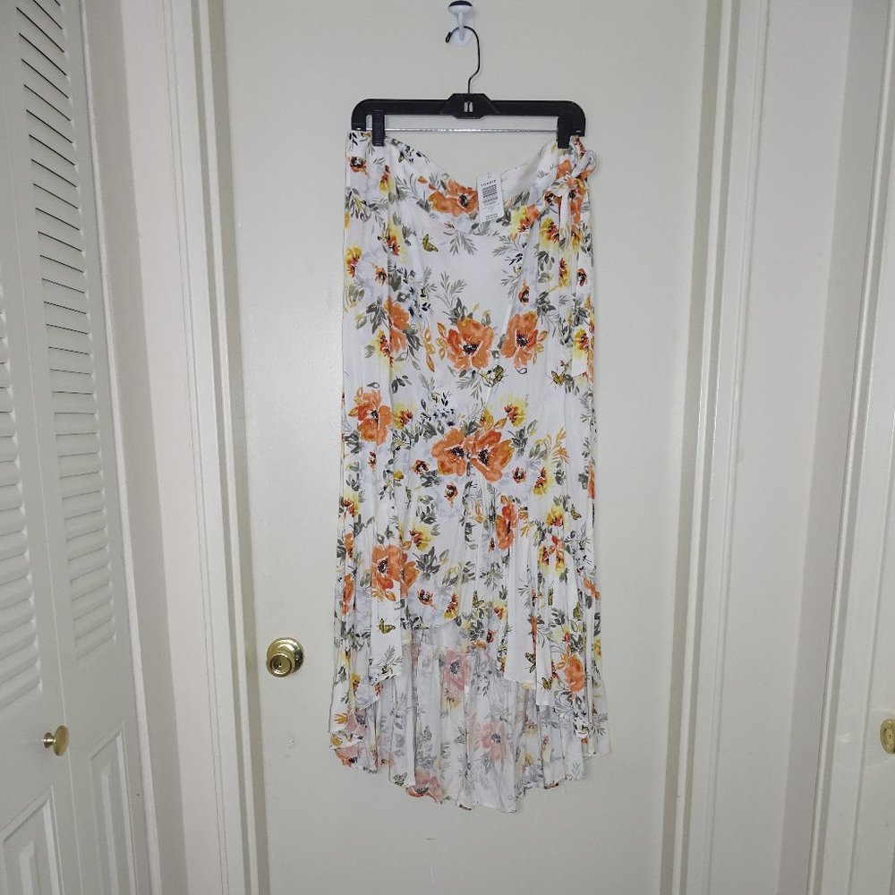 Floral Faux Wrapped Maxi Skirt